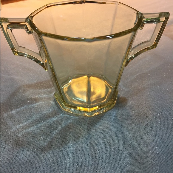 Vtg Heisey Yellow Sahara Glass Cream Sugar - Picture 6 of 7
